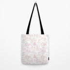 Toile de Jouy Vintage French Romantic Pastoral Baby Pink & White Tote Bag Gallery Image 2
