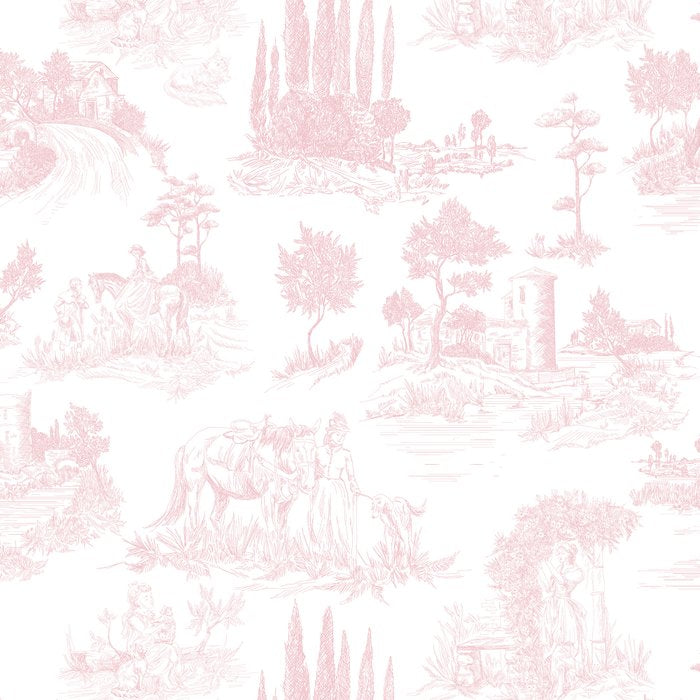 Toile de Jouy Vintage French Romantic Pastoral Baby Pink & White Coffee Mug Gallery Image 2