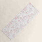 Toile de Jouy Vintage French Romantic Pastoral Baby Pink & White Yoga Mat Gallery Image 1
