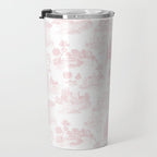Toile de Jouy Vintage French Romantic Pastoral Baby Pink & White Travel Mug Gallery Image 3