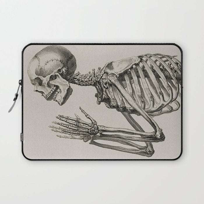 William Cheselden, Osteographia (The Anatomy of Bones), London, 1733 Praying Skeleton Laptop Sleeve Gallery Image 1