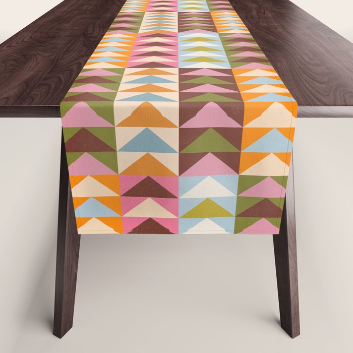 Quilt Triangle Shapes - Multi-color Table Runner Gallery Image 1