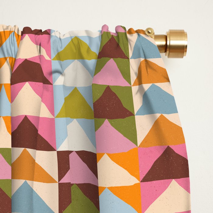 Quilt Triangle Shapes - Multi-color Window Curtain Gallery Image 2