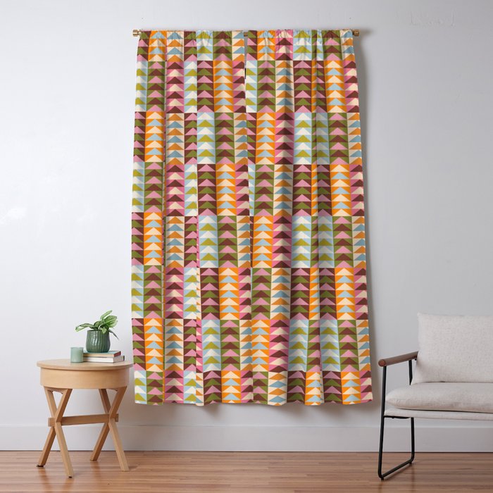 Quilt Triangle Shapes - Multi-color Window Curtain Gallery Image 5