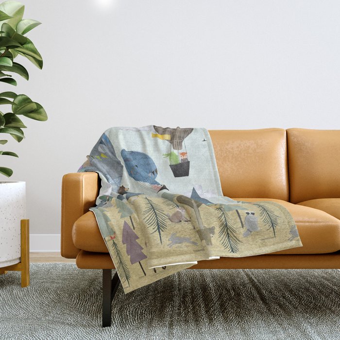 a little woodland adventure Throw Blanket Gallery Image 1
