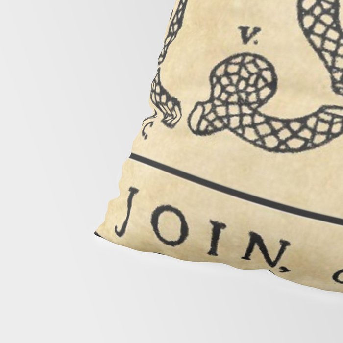 1776 "Join, or Die" Revolutionary War flag with 13 colonies, snake & no colors by Benjamin Franklin Pillow Sham Gallery Image 4