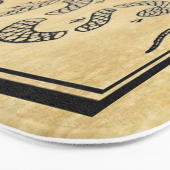 1776 "Join, or Die" Revolutionary War flag with 13 colonies, snake & no colors by Benjamin Franklin Bath Mat Gallery Image 3