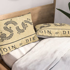 1776 "Join, or Die" Revolutionary War flag with 13 colonies, snake & no colors by Benjamin Franklin Pillow Sham Gallery Image 2