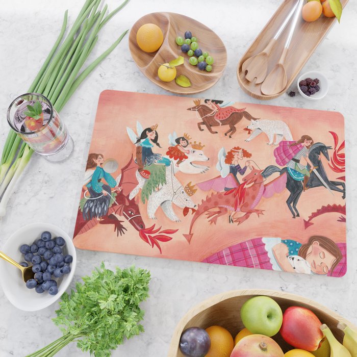 Fairies Bears and Dragons dream Cutting Board Gallery Image 2