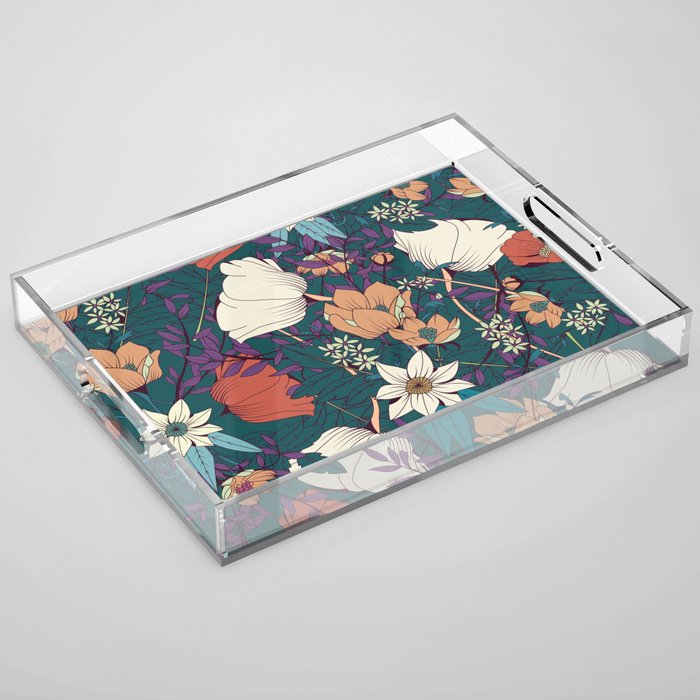 Botanical pattern 008 Acrylic Tray Gallery Image 1