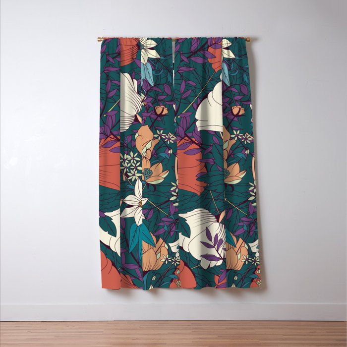 Botanical pattern 008 Window Curtain Gallery Image 3