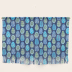 Colorful Folk Art Easter Eggs in Teal & Navy Blue Wall Hanging Gallery Image 1