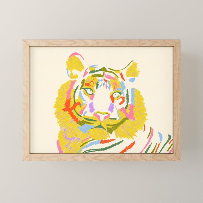Rainbow Tiger Mini Art Print Gallery Image 1