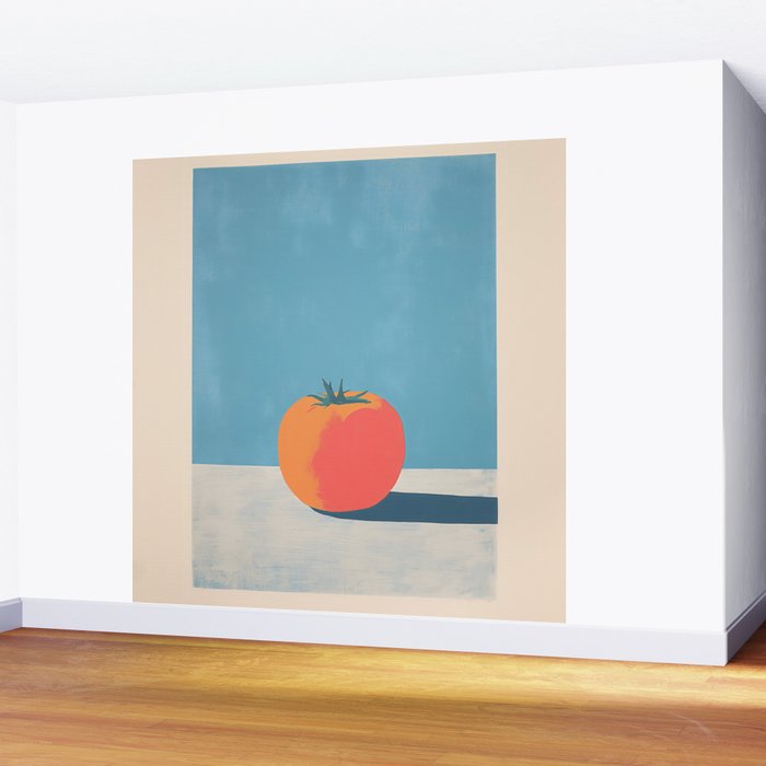 Bold Tomato on Blue Wall Mural Gallery Image 2