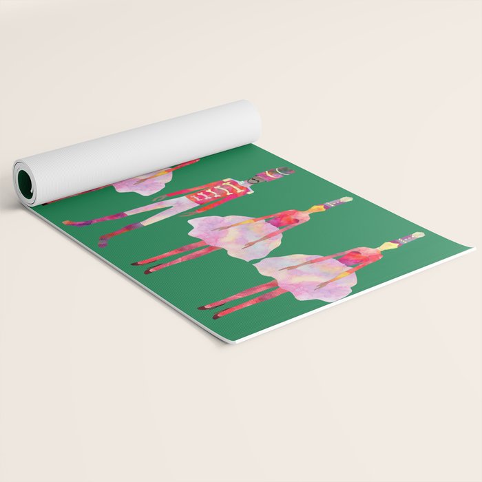 Nutcracker Ballet - Candy Cane Green Yoga Mat Gallery Image 2