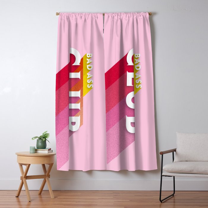Bad Ass babes club in pink Window Curtain Gallery Image 5