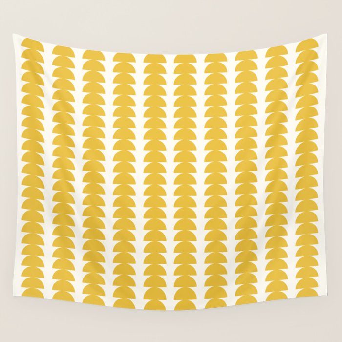 Maude Shapes Pattern - Golden Yellow Wall Tapestry Gallery Image 1