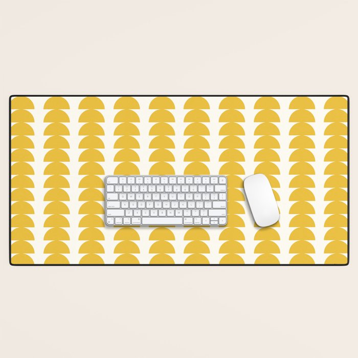 Maude Shapes Pattern - Golden Yellow Desk Mat Gallery Image 1