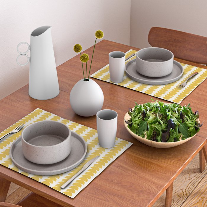 Maude Shapes Pattern - Golden Yellow Placemat Gallery Image 2
