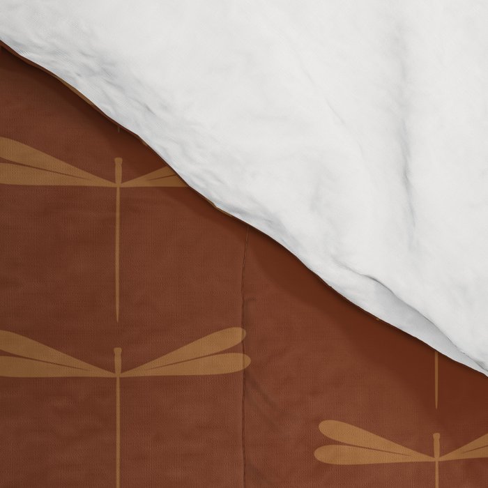 Dragonfly Pattern IV Brick Red Comforter Gallery Image 4