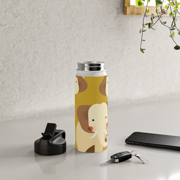 Elephant, Animal Portrait Water Bottle Gallery Image 4