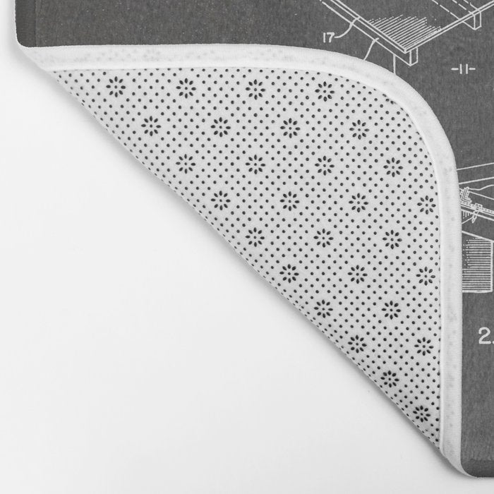 Basketball Patent - Basketball Player Coach Team Art - Black Chalkboard Bath Mat Gallery Image 2