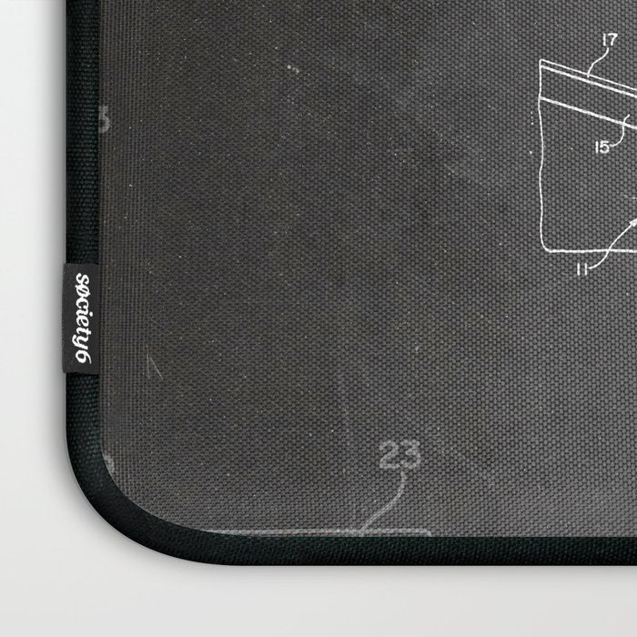 Basketball Patent - Basketball Player Coach Team Art - Black Chalkboard Laptop Sleeve Gallery Image 3