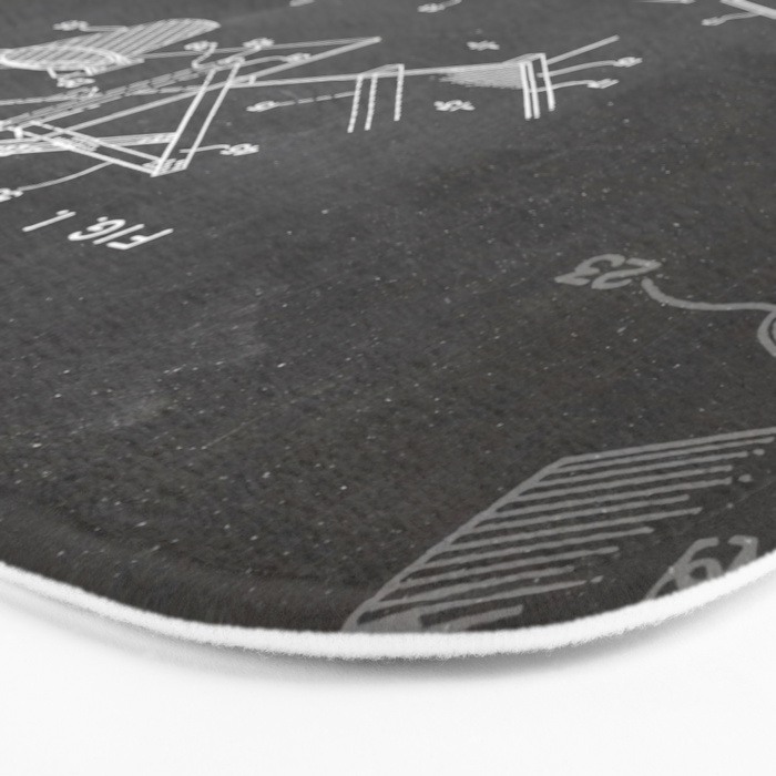 Basketball Patent - Basketball Player Coach Team Art - Black Chalkboard Bath Mat Gallery Image 3