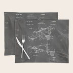 Basketball Patent - Basketball Player Coach Team Art - Black Chalkboard Placemat Gallery Image 1