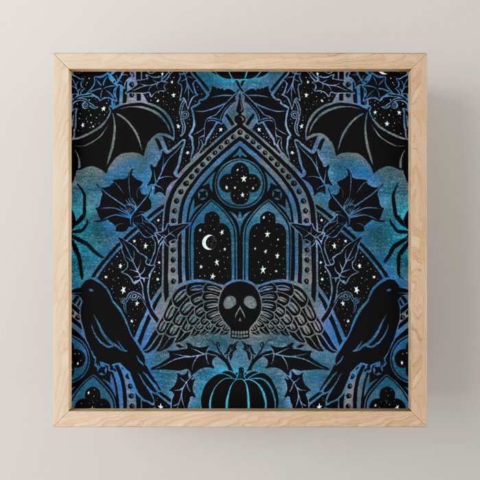 Gothic Halloween - Eerie Blue Mini Art Print Gallery Image 1