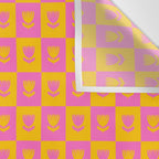 Retro Checkered Tulips Pattern Wall Tapestry Gallery Image 3