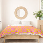 Retro Checkered Tulips Pattern Duvet Cover Gallery Image 3