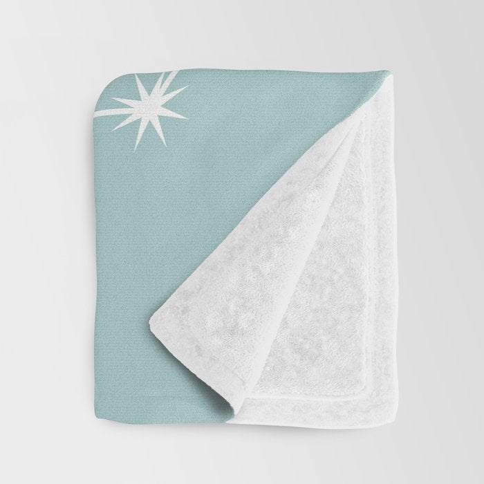 Capricorn Zodiac Star Constellation Line Art Pastel Teal Throw Blanket Gallery Image 3