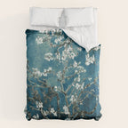 Van Gogh Almond Blossoms : Dark Teal Duvet Cover Gallery Image 6
