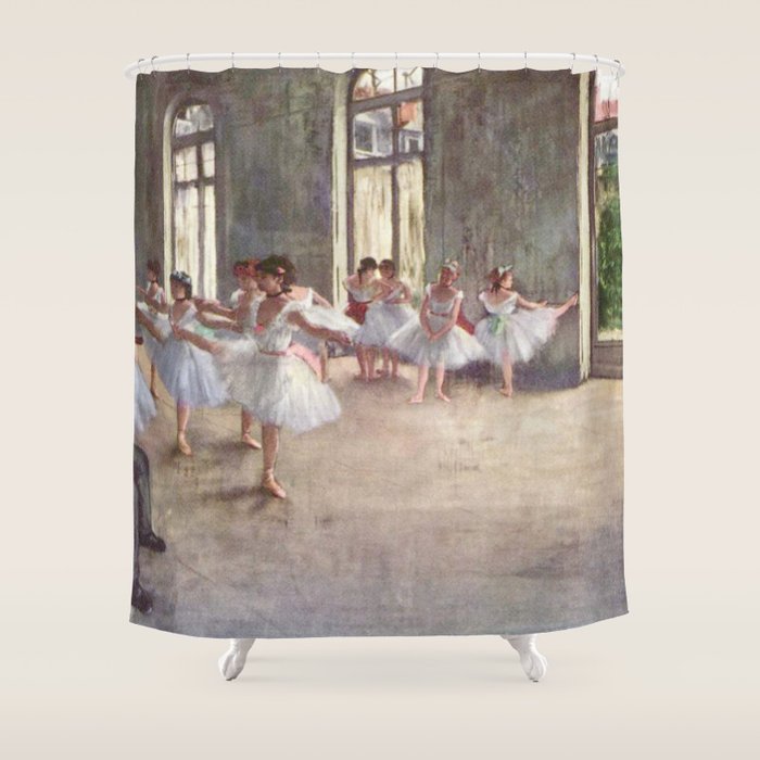 The Rehearsal By Edgar Degas | Reproduction | Famous French Painter Shower Curtain Gallery Image 1