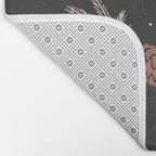 Vintage Winter Foliage with Berries, Pinecones and Ribbons on Black Bath Mat Gallery Image 2