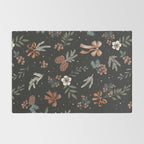 Vintage Winter Foliage with Berries, Pinecones and Ribbons on Black Rug Gallery Image 2