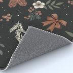 Vintage Winter Foliage with Berries, Pinecones and Ribbons on Black Rug Gallery Image 4