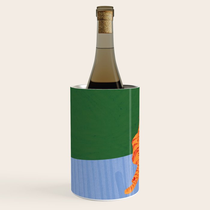 Chill Cat in Orange & Green Wine Chiller Gallery Image 2