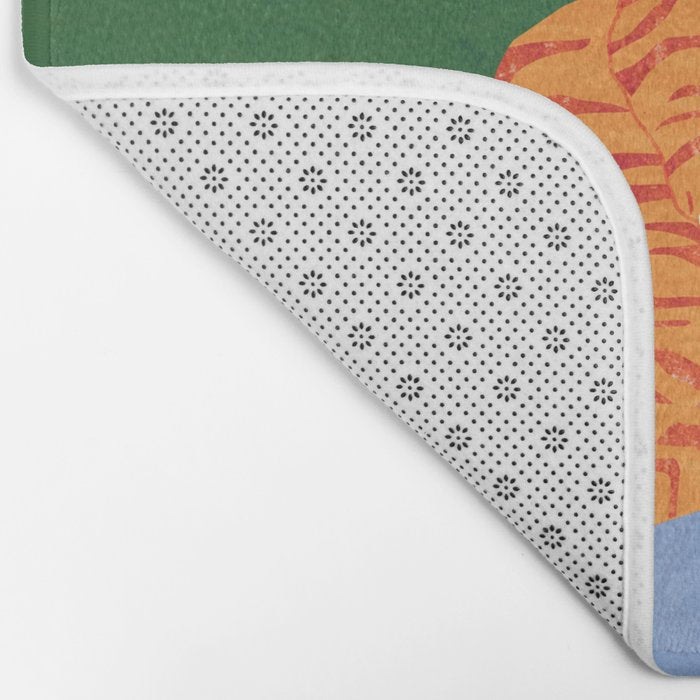 Chill Cat in Orange & Green Bath Mat Gallery Image 2