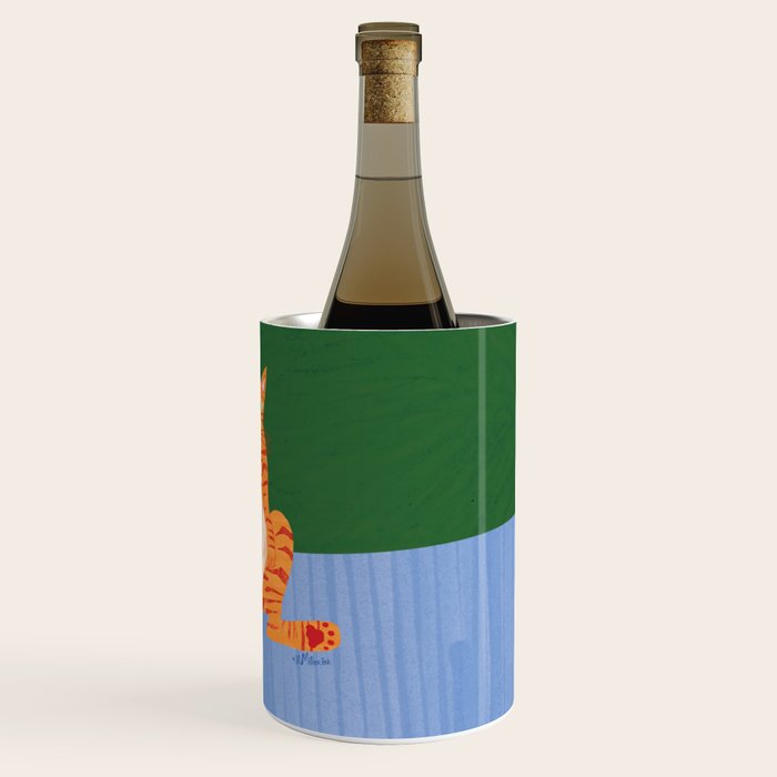 Chill Cat in Orange & Green Wine Chiller Gallery Image 3