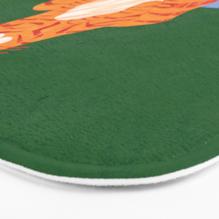 Chill Cat in Orange & Green Bath Mat Gallery Image 3