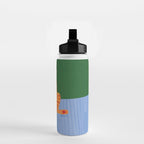 Chill Cat in Orange & Green Water Bottle Gallery Image 2
