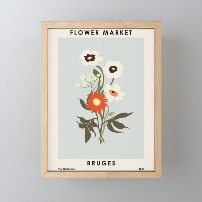 Flower market, Bruges, boho aesthetic Mini Art Print Gallery Image 1