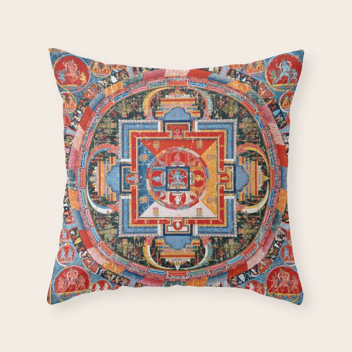 Mandala of Jnanadakini Tibetan Buddhism Throw Pillow Gallery Image 6