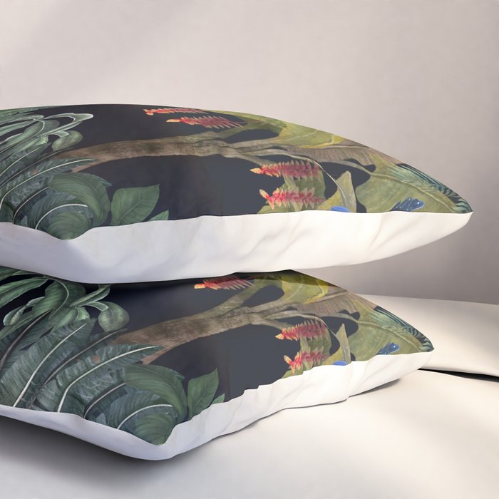 Moody tropical Jungle_deep blue & green tones Pillow Sham Gallery Image 3