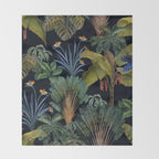 Moody tropical Jungle_deep blue & green tones Throw Blanket Gallery Image 2