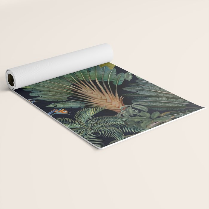 Moody tropical Jungle_deep blue & green tones Yoga Mat Gallery Image 2