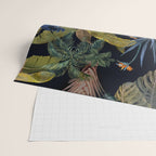 Moody tropical Jungle_deep blue & green tones Wrapping Paper Gallery Image 2