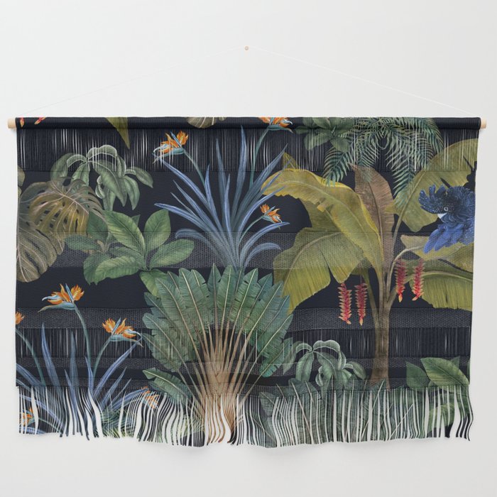 Moody tropical Jungle_deep blue & green tones Wall Hanging Gallery Image 1